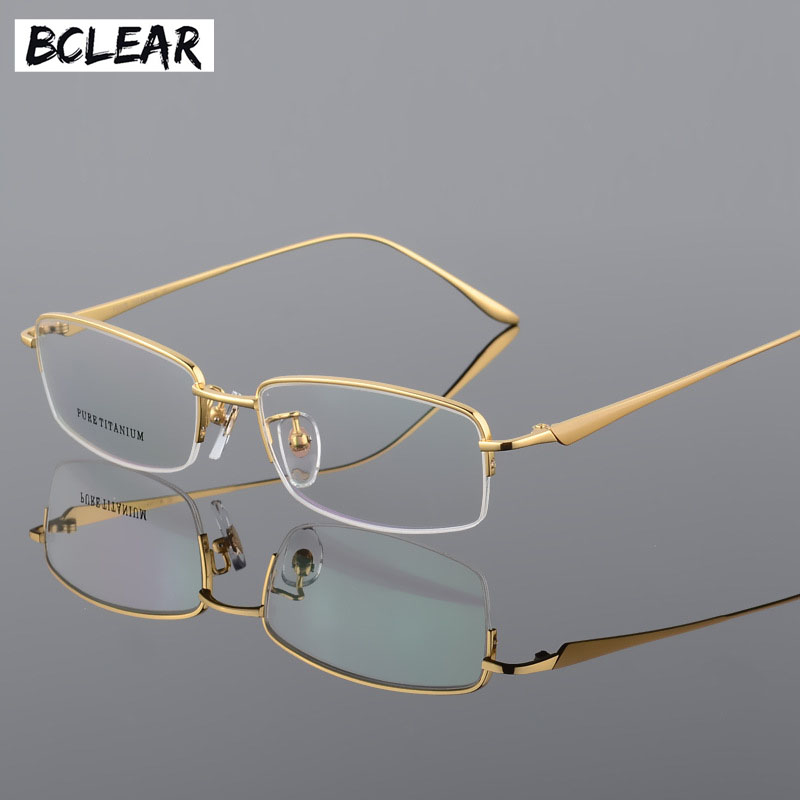 Men'S Accessories Best - BCLEAR Kacamata Bingkai Setengah Rim Titanium