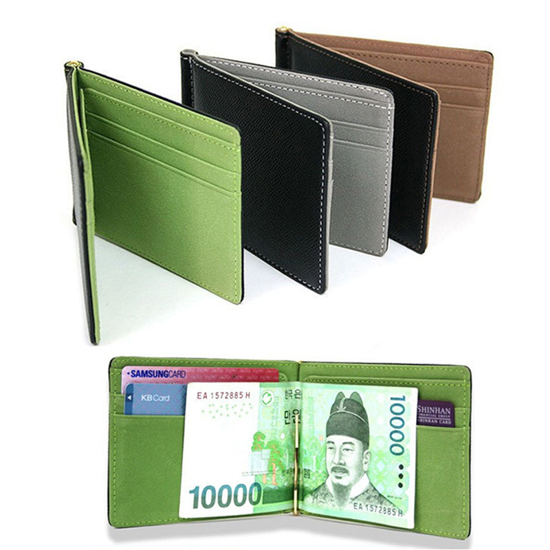 Money Clip Slim - Pria ramping kulit uang klip dompet