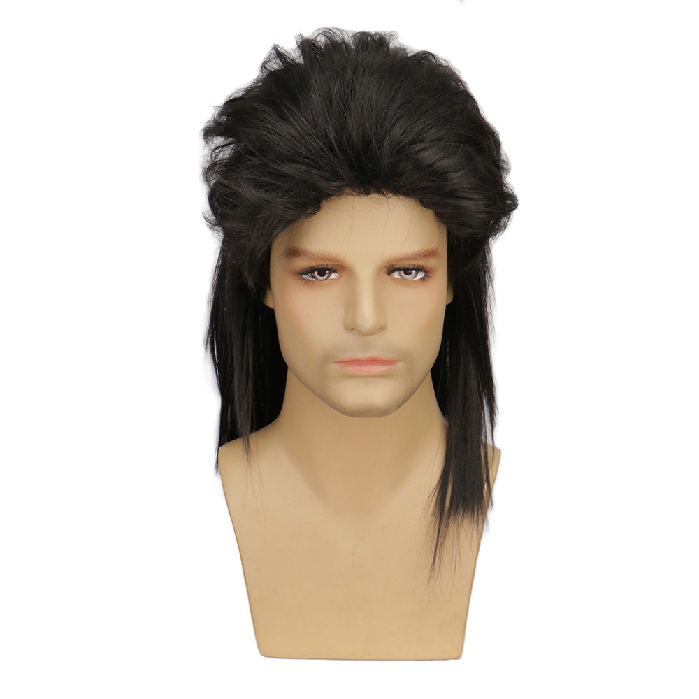 Men'S Accessories In The 80S - Wig Pria Wig Mullet Sintetis Kostum