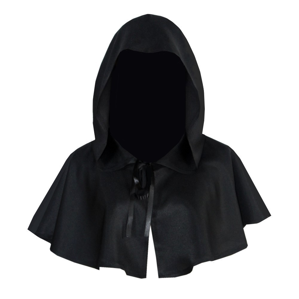 Men Accessories Kit - Jubah Cosplay Halloween Pendek Berkerudung, Kostum