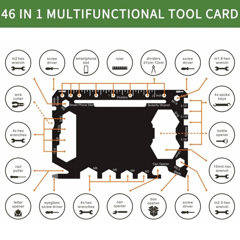 Men Accessories Gadgets - Alat serbaguna 46 dalam 1 ukuran