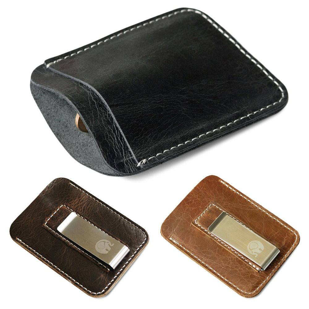 Money Clip Slim - Penjepit Uang Kulit Asli Tipis, Penjepit