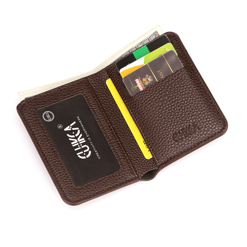 Money Clip Slim - Dompet pendek kulit PU pria, kpurse