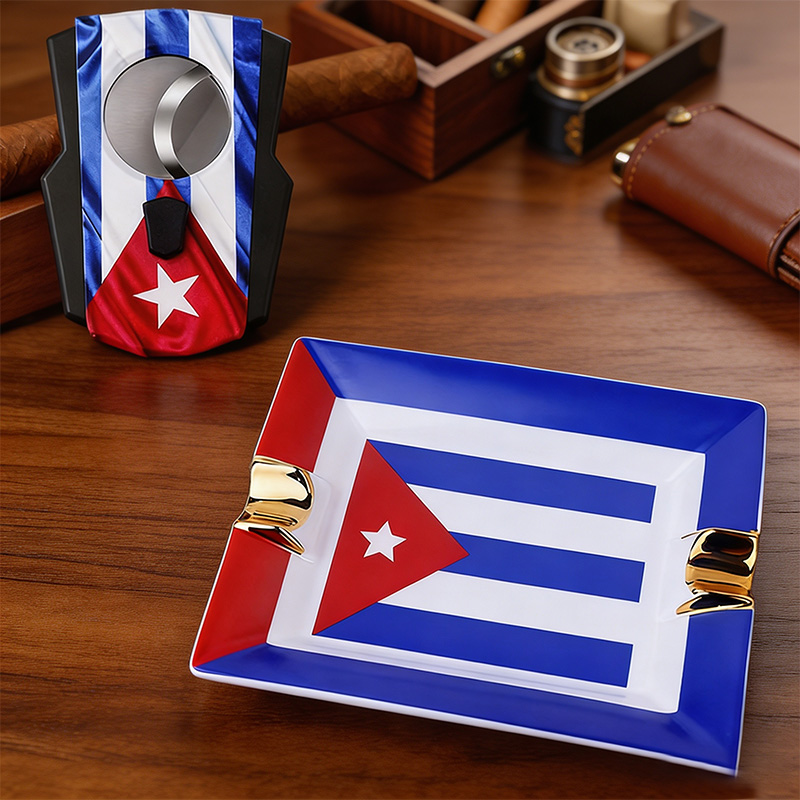 Set Cerutu dengan Bendera Kuba - Cigar Cutter Set ulasan dan harga