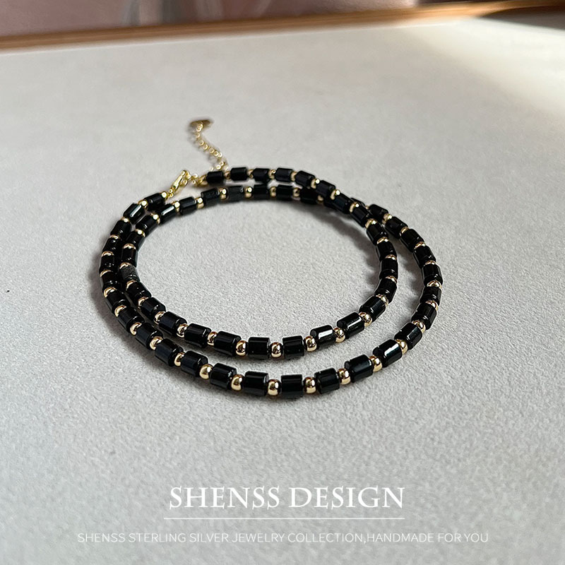 Kalung obsidian 4mm alami berl - Men Accessories Kit ulasan dan harga